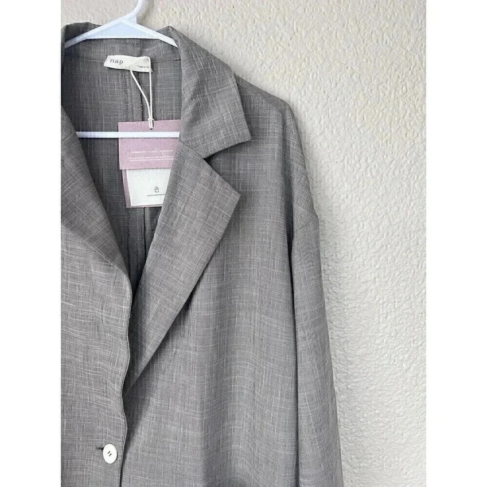 Nap Loungewear Womens Oversized One Button Blazer Size L Slouchy Loose Fit - Picture 4 of 16